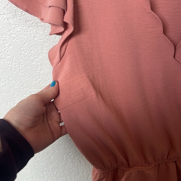 Iris Scalloped Blouse Peplum Top Pink size Medium - Picture 8 of 10